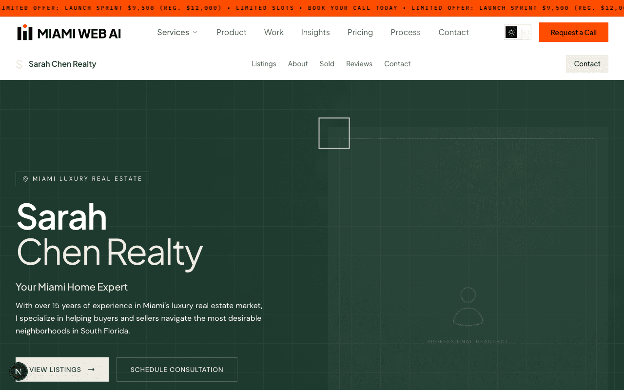 Sarah Chen Realty demo screenshot